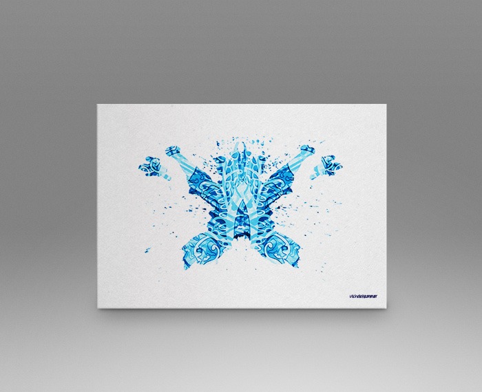 Light Blue Rorschach Test Print