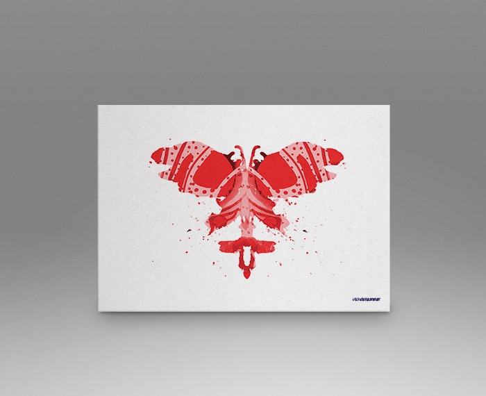 Red Rorschach Test Print