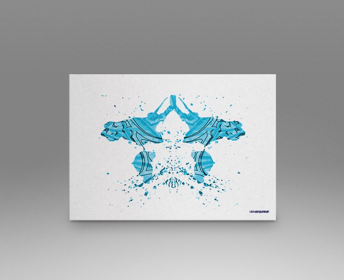 Turquoise Rorschach Test Print