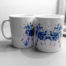 Blue rorschach test ink blot mugs
