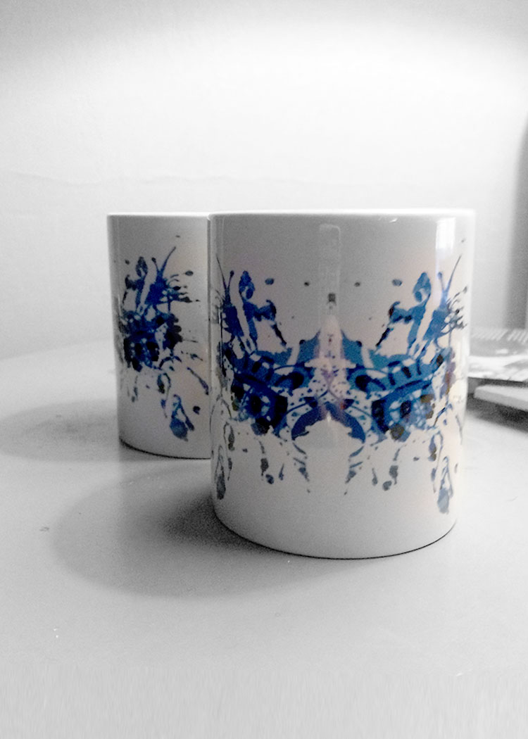 Blue Rorschach Test Ink Blot Mugs