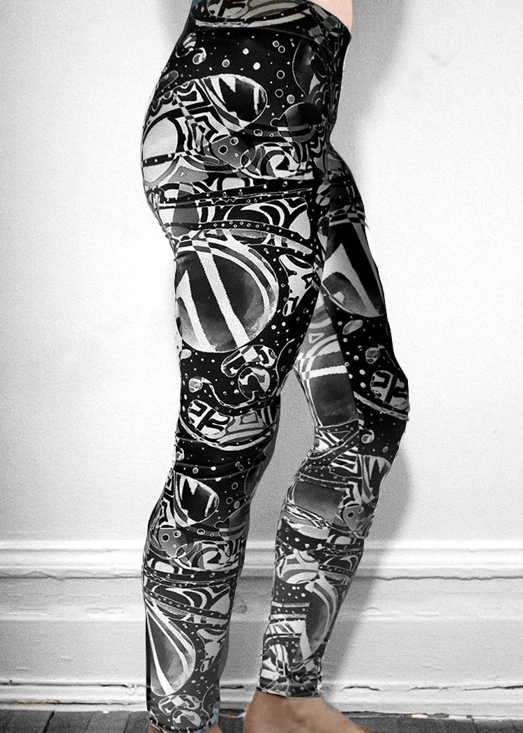 Michelle's "Bleach" Black & White Dark Print Leggings - Image 2