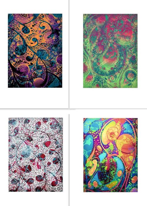 Schizophrenic.NYC Mental Health Clothing Brand 4 Art Print Pieces 8"x10"