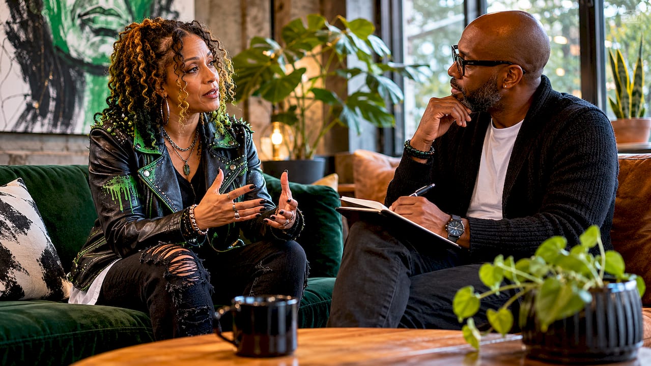 Therapist and client in counseling session