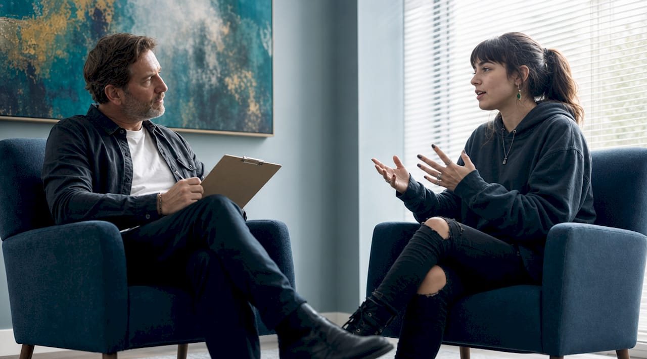 Therapist and patient in therapy session