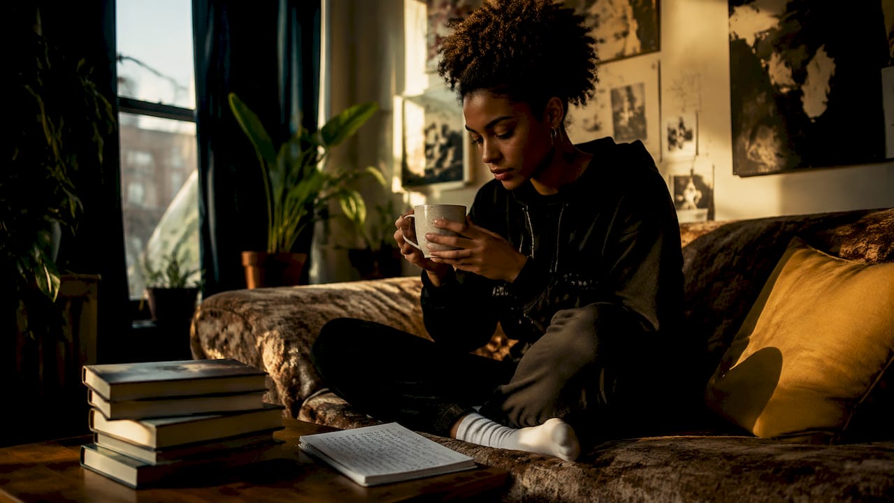 Young woman reflecting on self-stigma in mental health