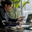 Woman reviewing mental health advocacy apparel catalog