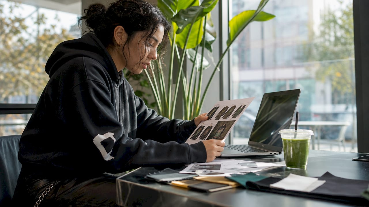 Woman reviewing mental health advocacy apparel catalog
