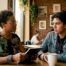 Therapist and patient in diverse mental health session
