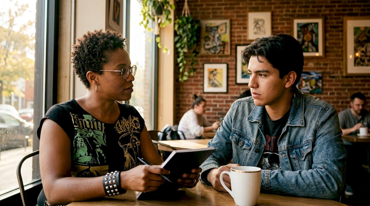 Therapist and patient in diverse mental health session