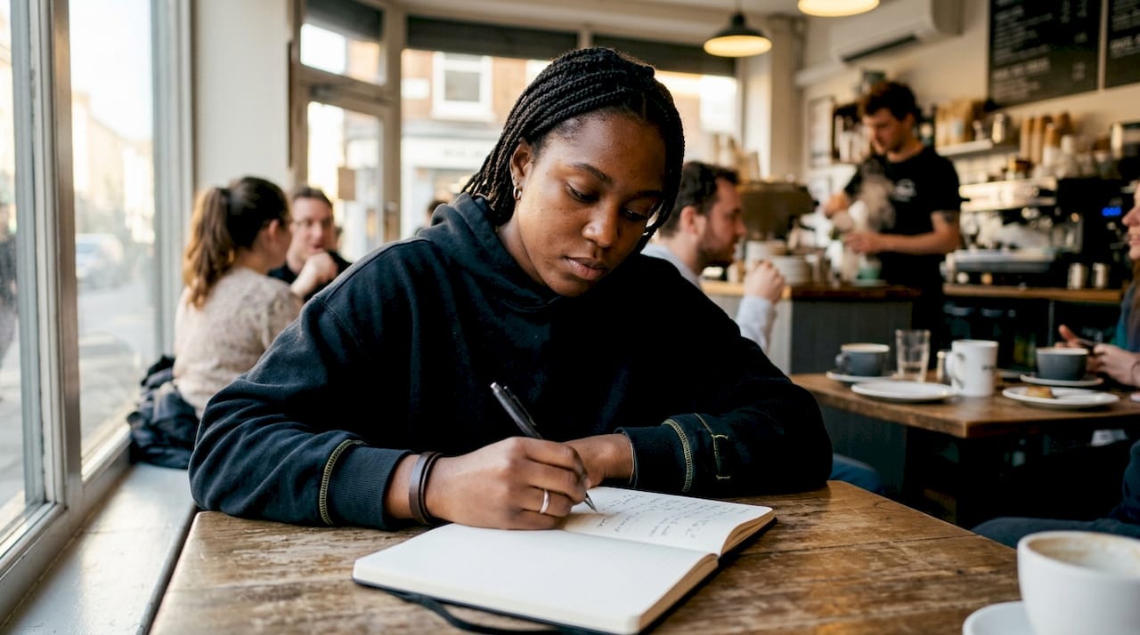 Woman preparing to advocate for herself