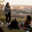 Activist giving public speech outdoors