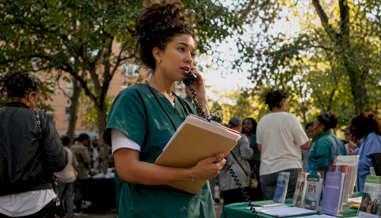 Nurse advocating for patient over phone