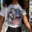 Person wearing bold graphic activism T-shirt