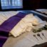 Suffrage colors arranged on archival textiles