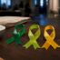 Green lime and yellow awareness ribbons