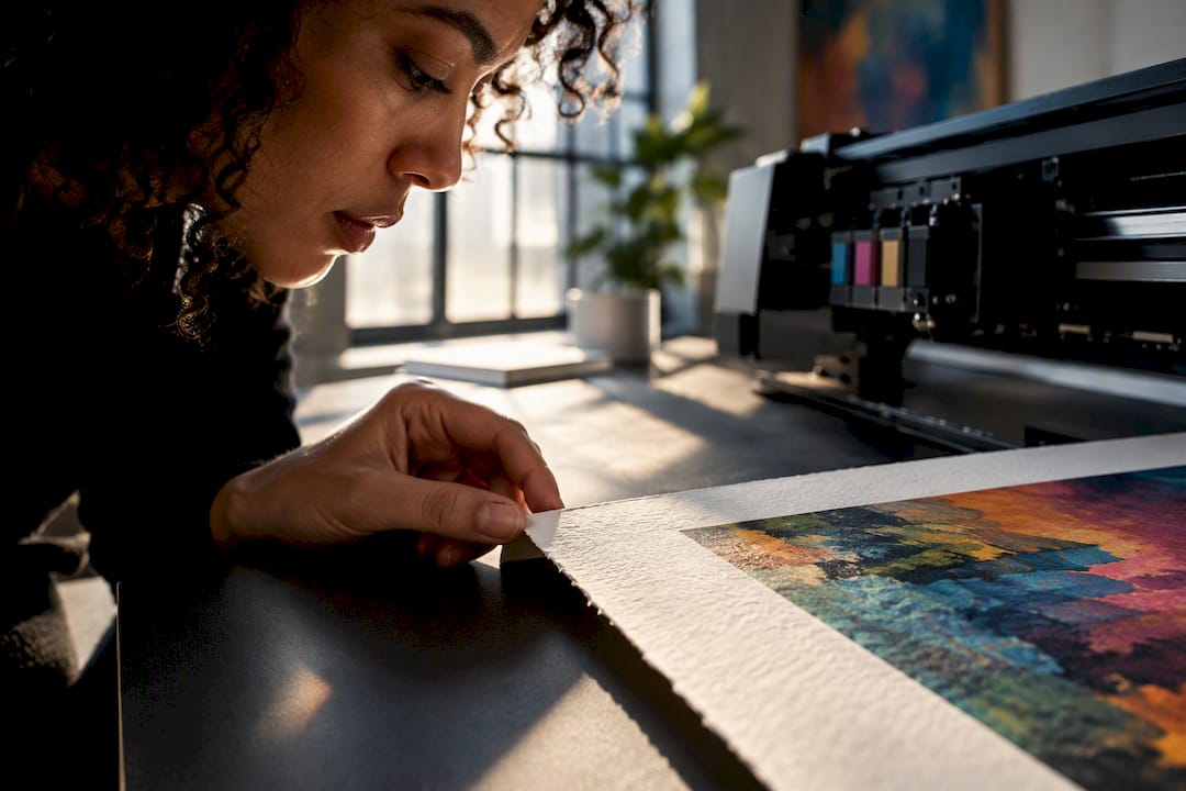 Close-up of archival printing materials
