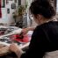 Artist creating original mental health artwork