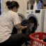 Graphic hoodie being prepared for washing